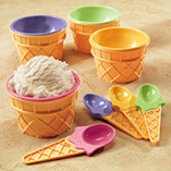 Ice Cream Cups & Spoons Set